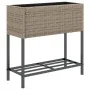 Jardinera con estante ratán sintético gris de , Maceteros y jardineras - Ref: Foro24-366389, Precio: 66,40 €, Descuento: %