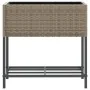 Jardinera con estante ratán sintético gris de , Maceteros y jardineras - Ref: Foro24-366389, Precio: 66,40 €, Descuento: %