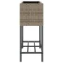Jardinera con estante ratán sintético gris de , Maceteros y jardineras - Ref: Foro24-366389, Precio: 66,40 €, Descuento: %