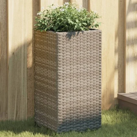 Jardinera de ratán sintético gris 30x30x60 cm von , Töpfe und Pflanzgefäße - Ref: Foro24-366412, Preis: 51,51 €, Rabatt: %