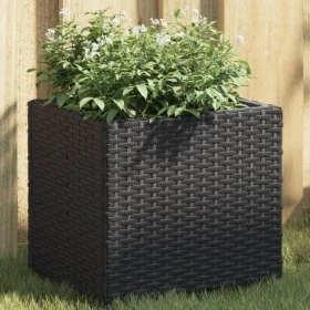 Jardinera de ratán sintético negra 36x30x32 cm by , Pots and planters - Ref: Foro24-366425, Price: 37,03 €, Discount: %
