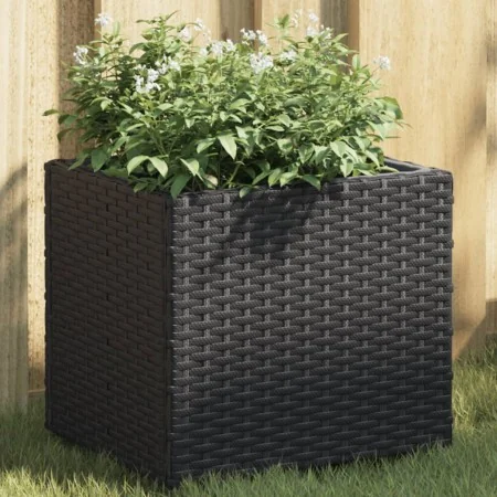 Jardinera de ratán sintético negra 36x30x32 cm by , Pots and planters - Ref: Foro24-366425, Price: 37,03 €, Discount: %