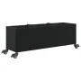Jardinera con ruedas y 3 maceteros ratán PE negro 107x32x38 cm by , Pots and planters - Ref: Foro24-366419, Price: 70,85 €, D...