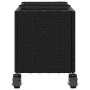 Jardinera con ruedas y 3 maceteros ratán PE negro 107x32x38 cm by , Pots and planters - Ref: Foro24-366419, Price: 70,85 €, D...
