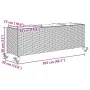 Jardinera con ruedas y 3 maceteros ratán PE negro 107x32x38 cm by , Pots and planters - Ref: Foro24-366419, Price: 70,85 €, D...