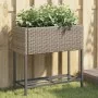 Jardineras con estante 2 uds ratán sintético gris 70x28x70 cm by , Pots and planters - Ref: Foro24-3210512, Price: 119,69 €, ...