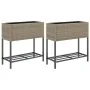 Jardineras con estante 2 uds ratán sintético gris 70x28x70 cm by , Pots and planters - Ref: Foro24-3210512, Price: 119,69 €, ...
