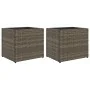 Jardineras 2 unidades ratán sintético gris 36x30x32 cm by , Pots and planters - Ref: Foro24-3210533, Price: 65,11 €, Discount: %