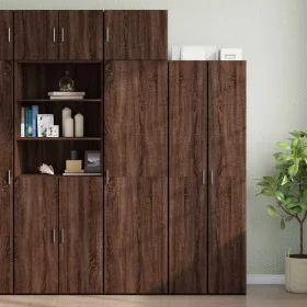 Armario estrecho madera ingeniería marrón roble