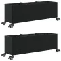 Jardineras con ruedas 2 uds ratán sintético negro 107x32x38 cm de , Maceteros y jardineras - Ref: Foro24-3210525, Precio: 131...