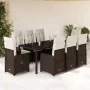 Set de mesa y sillas jardín 9 piezas y cojines ratán PE marrón | Foro24.es | Tu tienda online para hogar, jardín y más Foro24.es