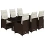 Set de mesa y sillas jardín 7 pzas con cojines ratán PE marrón | Foro24.es | Tu tienda online para hogar, jardín y más Foro24.es