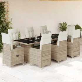 Set de mesa y sillas de jardín 5 pzas y cojines ratán PE beige by , Garden sets - Ref: Foro24-3277286, Price: 1,00 €, Discoun...