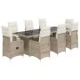 Set de mesa y sillas de jardín 5 pzas y cojines ratán PE beige von , Gartensets - Ref: Foro24-3277286, Preis: 1,00 €, Rabatt: %