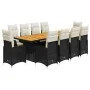 Set de mesa y sillas de jardín y cojines 11 pzas ratán PE negro von , Gartensets - Ref: Foro24-3277273, Preis: 1,00 €, Rabatt: %