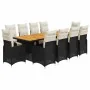 Set de mesa y sillas de jardín y cojines 11 pzas ratán PE negro by , Garden sets - Ref: Foro24-3277290, Price: 1,00 €, Discou...