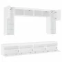 Mueble de pared de TV con luces LED 8 piezas blanco de , Muebles TV - Ref: Foro24-3216764, Precio: 356,32 €, Descuento: %