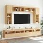 Muebles de TV de pared con luces LED 8 piezas roble sonoma by , TV Furniture - Ref: Foro24-3216766, Price: 324,15 €, Discount: %