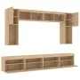 Muebles de TV de pared con luces LED 8 piezas roble sonoma by , TV Furniture - Ref: Foro24-3216766, Price: 324,15 €, Discount: %