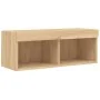 Muebles de TV de pared con luces LED 8 piezas roble sonoma by , TV Furniture - Ref: Foro24-3216766, Price: 324,15 €, Discount: %