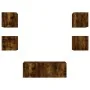 Muebles TV pared con LED 6 pzas madera ingeniería roble ahumado de , Muebles TV - Ref: Foro24-3216815, Precio: 178,03 €, Desc...