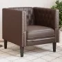 Sillón Chesterfield de cuero artificial marrón | Foro24.es | Tu tienda online para hogar, jardín y más Foro24.es