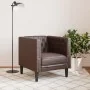 Sillón Chesterfield de cuero artificial marrón | Foro24.es | Tu tienda online para hogar, jardín y más Foro24.es