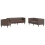 Juego de sofás Chesterfield 3 piezas cuero sintético marrón | Foro24.es | Tu tienda online para hogar, jardín y más Foro24.es