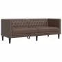 Juego de sofás Chesterfield 3 piezas cuero sintético marrón | Foro24.es | Tu tienda online para hogar, jardín y más Foro24.es