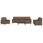 Juego de sofás 4 pzas con reposapiés y cojines tela marrón by , Sofas - Ref: Foro24-3278314, Price: 700,58 €, Discount: %