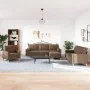 Juego de sofás 4 pzas con reposapiés y cojines tela marrón by , Sofas - Ref: Foro24-3278314, Price: 700,58 €, Discount: %