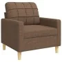 Juego de sofás 4 pzas con reposapiés y cojines tela marrón by , Sofas - Ref: Foro24-3278314, Price: 700,58 €, Discount: %