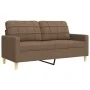 Juego de sofás 4 pzas con reposapiés y cojines tela marrón by , Sofas - Ref: Foro24-3278314, Price: 700,58 €, Discount: %