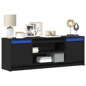 Mueble de TV con LED madera de ingeniería negro 139,5x34x50 cm by , TV Furniture - Ref: Foro24-852195, Price: 130,20 €, Disco...