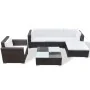 Set muebles de jardín 6 piezas y cojines ratán sintético marrón von , Gartensets - Ref: Foro24-41873, Preis: 600,24 €, Rabatt: %