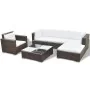 Set muebles de jardín 6 piezas y cojines ratán sintético marrón von , Gartensets - Ref: Foro24-41873, Preis: 600,24 €, Rabatt: %