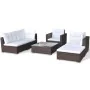 Set muebles de jardín 6 piezas y cojines ratán sintético marrón von , Gartensets - Ref: Foro24-41873, Preis: 600,24 €, Rabatt: %