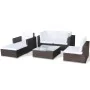 Set muebles de jardín 6 piezas y cojines ratán sintético marrón von , Gartensets - Ref: Foro24-41873, Preis: 600,24 €, Rabatt: %