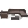 Set muebles de jardín 6 piezas y cojines ratán sintético marrón von , Gartensets - Ref: Foro24-41873, Preis: 600,24 €, Rabatt: %