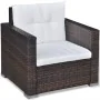 Set muebles de jardín 6 piezas y cojines ratán sintético marrón von , Gartensets - Ref: Foro24-41873, Preis: 600,24 €, Rabatt: %