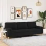 Sofá de 3 plazas con cojines tela negro 210 cm by , Sofas - Ref: Foro24-3278205, Price: 336,33 €, Discount: %