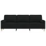 Sofá de 3 plazas con cojines tela negro 210 cm by , Sofas - Ref: Foro24-3278205, Price: 336,33 €, Discount: %