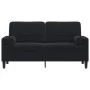 Sofá de 2 plazas con cojines terciopelo negro 140 cm by , Sofas - Ref: Foro24-3278224, Price: 220,05 €, Discount: %