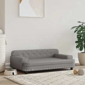 Cama para perros de cuero sintético gris 90x53x30 cm de , Camas para perros - Ref: Foro24-171879, Precio: 93,11 €, Descuento: %