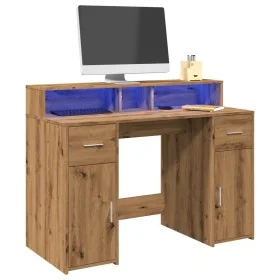 Escritorio con LED madera ingeniería roble artisian 120x55x91cm by , Desks - Ref: Foro24-3309419, Price: 188,75 €, Discount: %