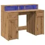 Escritorio con LED madera ingeniería roble artisian 120x55x91cm by , Desks - Ref: Foro24-3309419, Price: 188,75 €, Discount: %