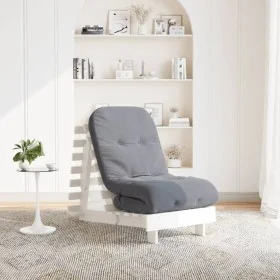 Futón sofá cama con colchón madera maciza blanco