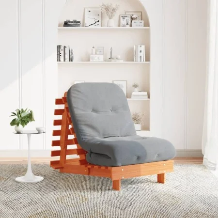 Futón sofá cama con colchón madera maciza marrón 70x206x11 cm | Foro24.es | Tu tienda online para hogar, jardín y más Foro24.es