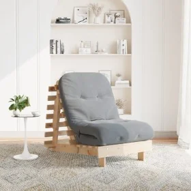 Futón sofá cama con colchón madera maciza de pino 70x206x11 cm by , Futones - Ref: Foro24-846751, Price: 163,58 €, Discount: %
