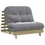 Futón sofá cama con colchón madera impregnada pino 100x206x11cm de , Futones - Ref: Foro24-846770, Precio: 237,43 €, Descuent...